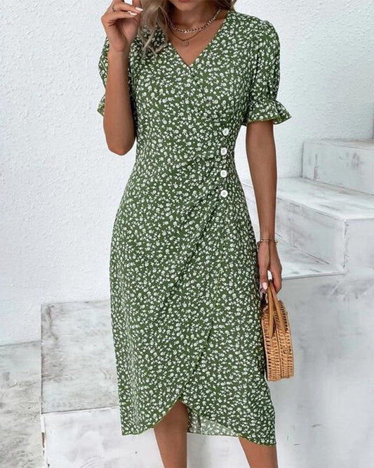 THARAH | Midikleid mit Blumenmuster