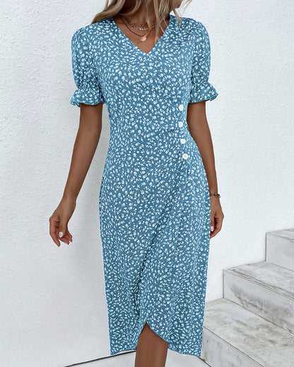 THARAH | Midikleid mit Blumenmuster