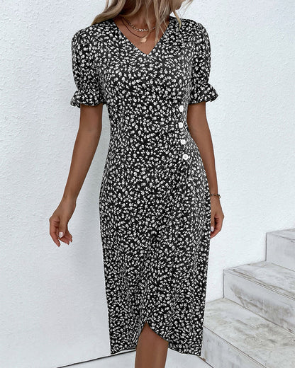 THARAH | Midikleid mit Blumenmuster