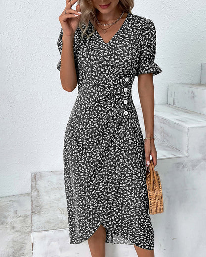 THARAH | Midikleid mit Blumenmuster