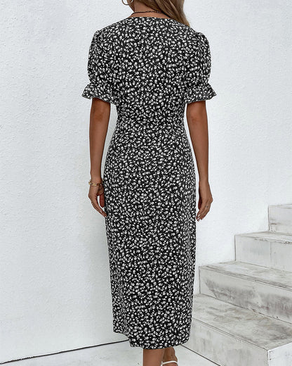 THARAH | Midikleid mit Blumenmuster