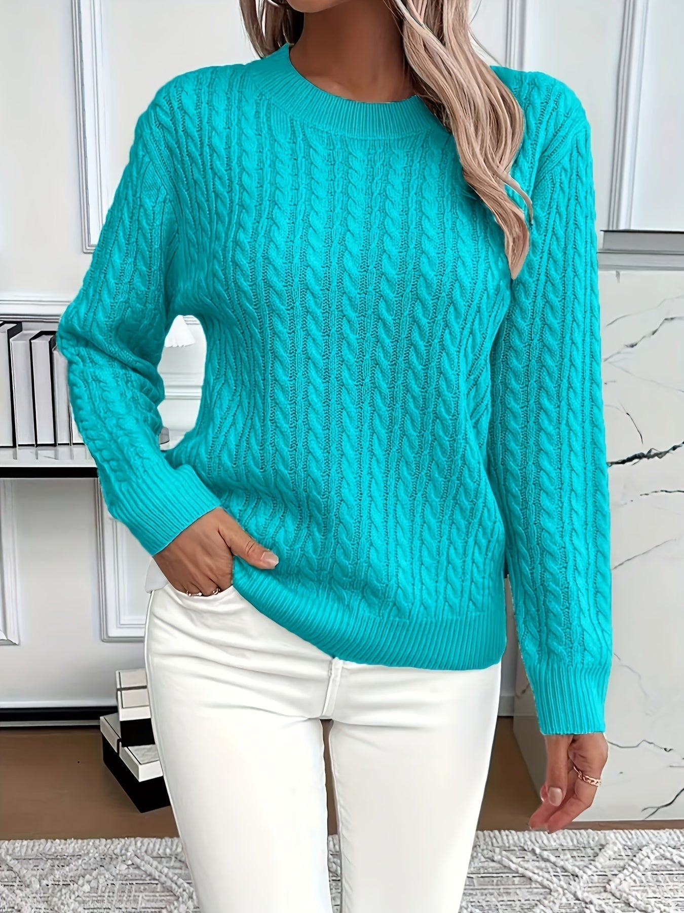 Bernila | Damen Kabelstrickpullover