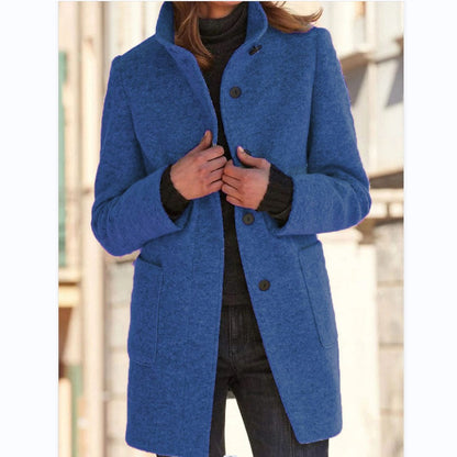 Autumn™ – Retro-Damen-Windjacke mit Knöpfen und Stehkragen