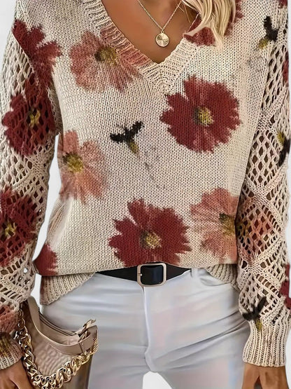 Aurelia – Eleganter Floral-Pullover
