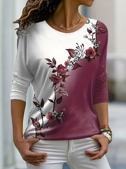 Lilas Blüten Color-Block Top