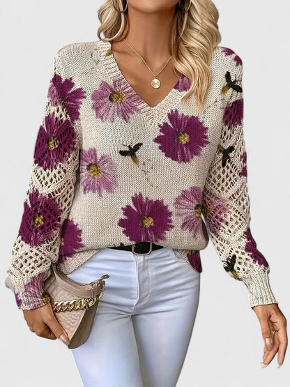 Aurelia – Eleganter Floral-Pullover