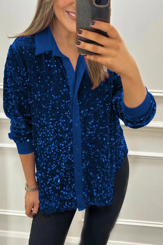 CIARA™ - Schimmerndes Pailletten-Shirt