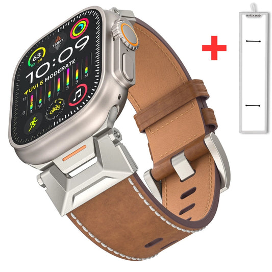 Titanium Echtleder Apple Watch Armband