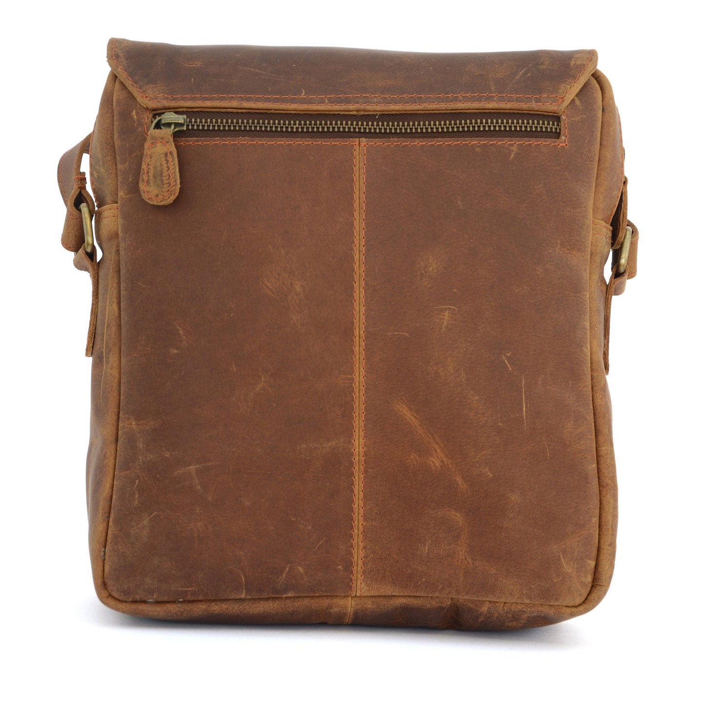 Braune Vintage-Leder-Crossover-Tasche