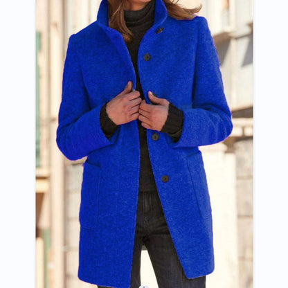 Autumn™ – Retro-Damen-Windjacke mit Knöpfen und Stehkragen