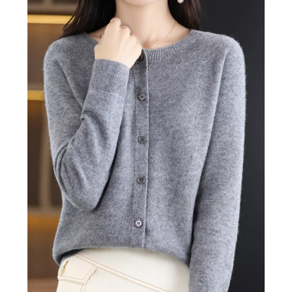 THARAH | Damen O-Ausschnitt Strickjacken-Pullover