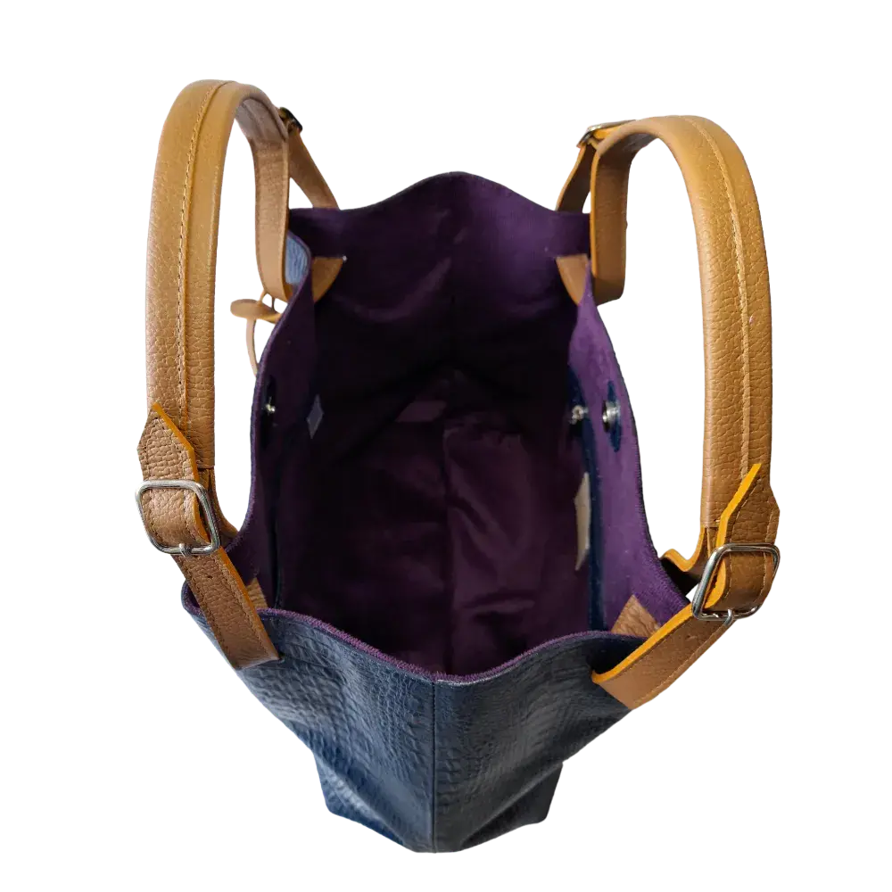 Adelle Reptile Dunkelblaue Damen-Lederhandtasche