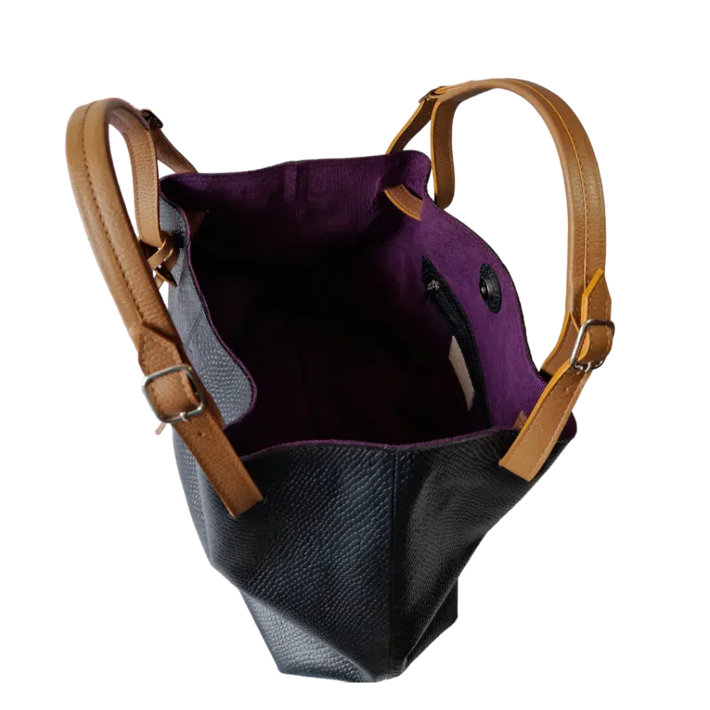 Adelle Reptil schwarze Lederhandtasche für Frauen