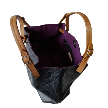 Adelle Reptil schwarze Lederhandtasche für Frauen