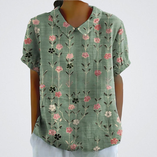 Lina | Bluse aus floralem Leinen