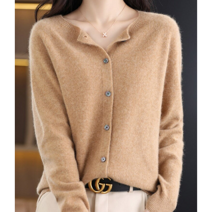 THARAH | Damen O-Ausschnitt Strickjacken-Pullover