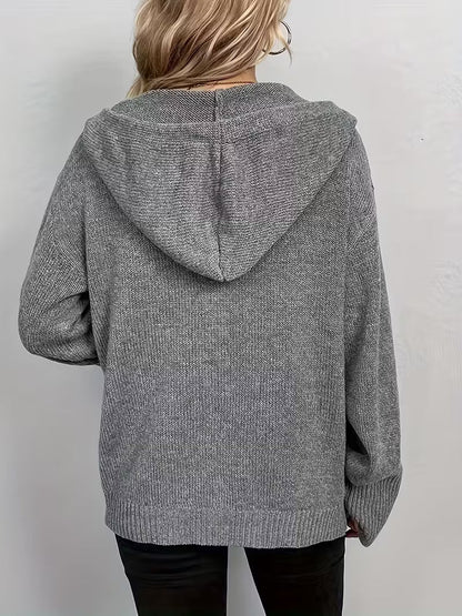 Karalina™ | Strickcardigan mit Zopfmuster und Knopfleiste