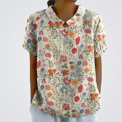 Lina | Bluse aus floralem Leinen