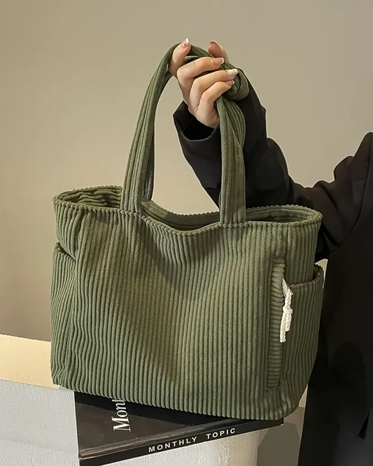Matte – Gerippte Tragetasche mit Kordel-Detail