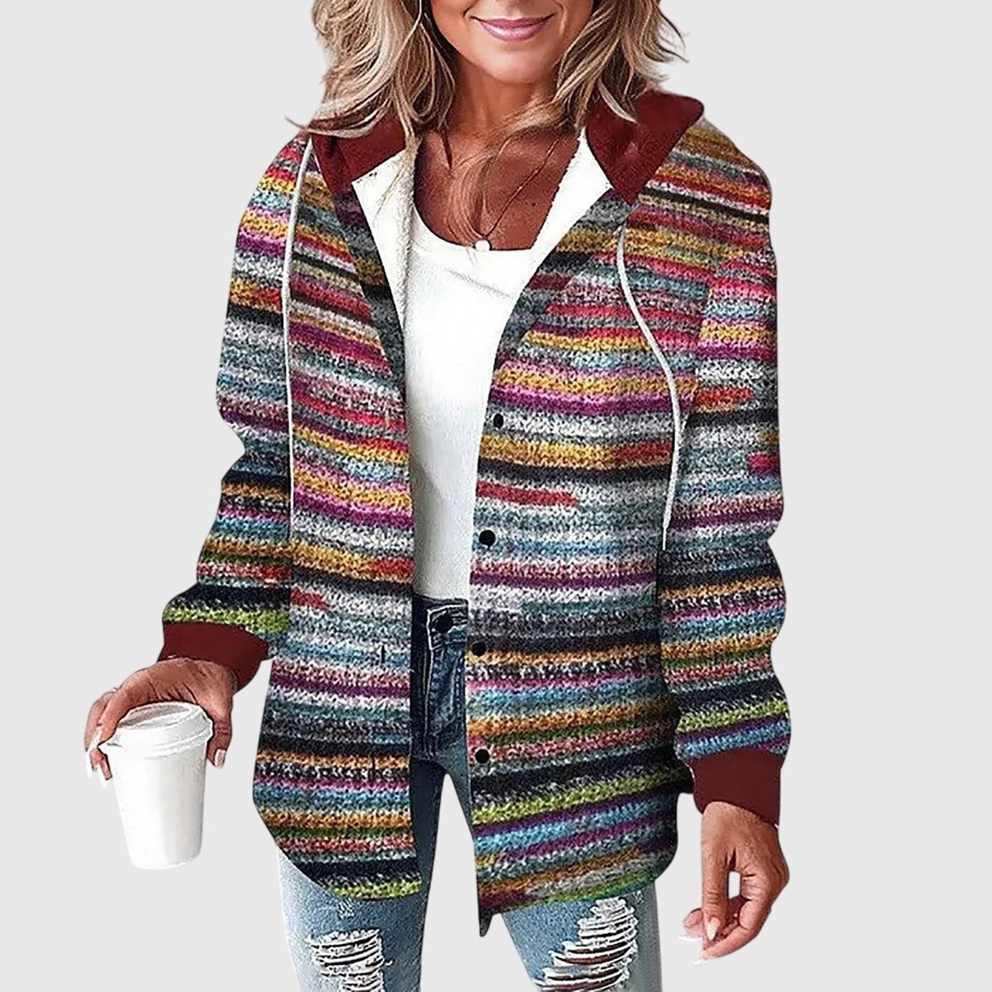 Martina™ | Damen Mesh-Jacke mit Knopfleiste