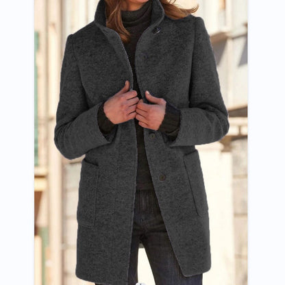 Autumn™ – Retro-Damen-Windjacke mit Knöpfen und Stehkragen