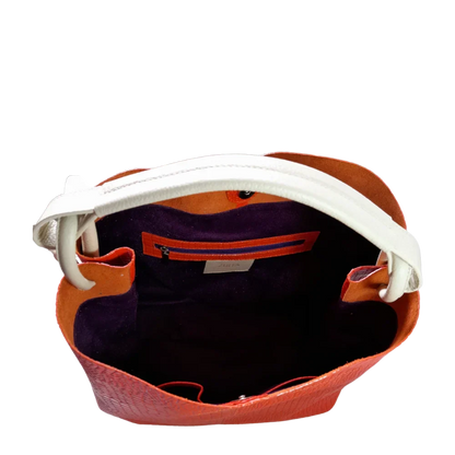 Aubrey Reptil Orange Damen Lederhandtasche