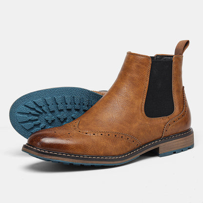Leder-Chelsea-Stiefel für Herren