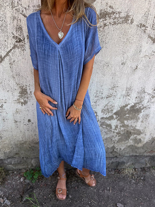 HILDBURG I BEQUEMES MIDIKLEID MIT V-AUSSCHNITT