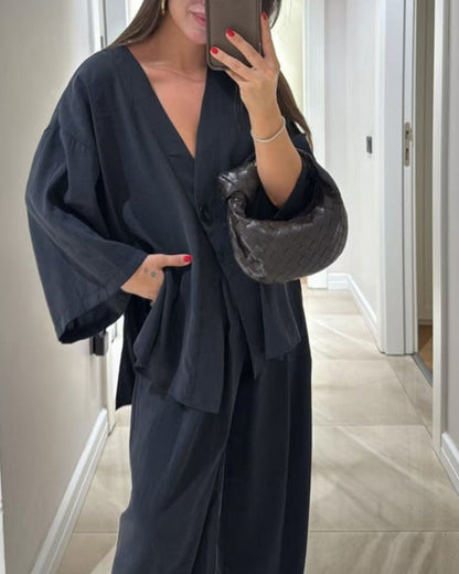 THARAH | Casual V-Neck Set