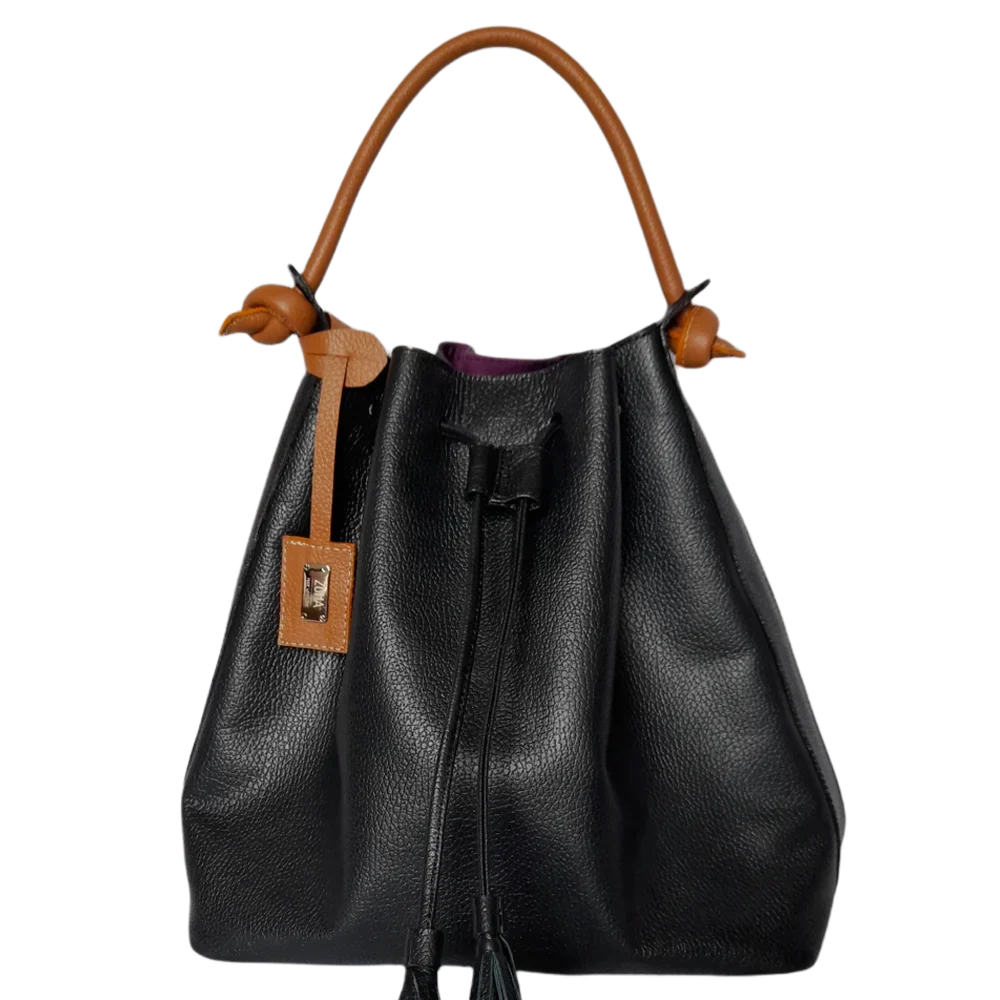 Jade Damen Lederhandtasche in Schwarz
