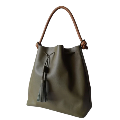 Olivegrüne Jade Damen-Lederhandtasche