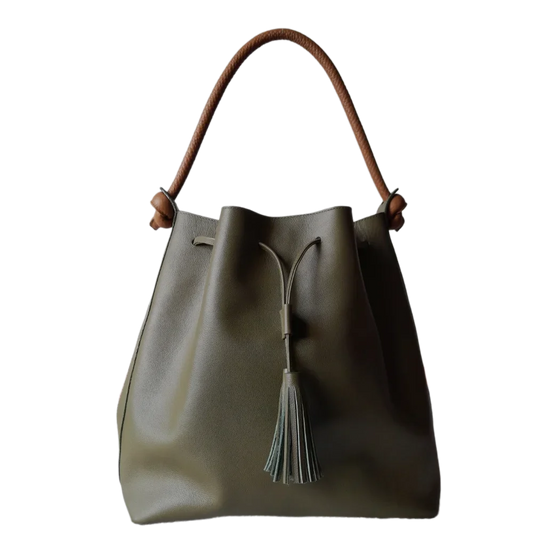 Olivegrüne Jade Damen-Lederhandtasche