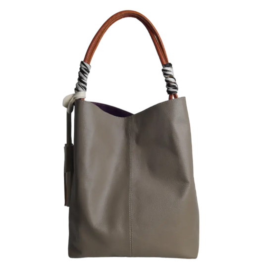 Leah Taupe Damen Lederhandtasche