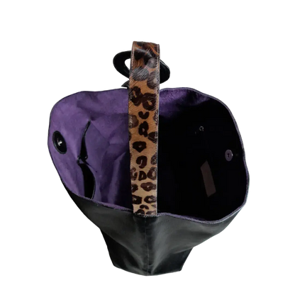 Nora schwarze Lederhandtasche für Frauen