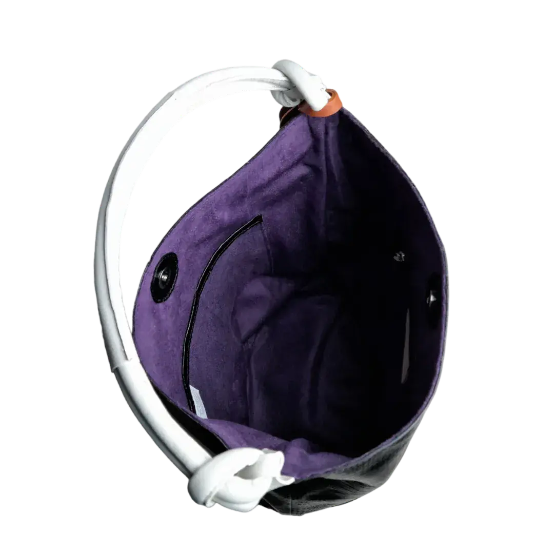 Olivia schwarze Reptilledertasche für Frauen