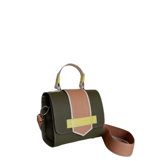 Loren Damen Lederhandtasche Olivgrün