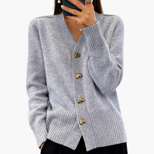 Holly | Eleganter Cardigan mit Herzknöpfen