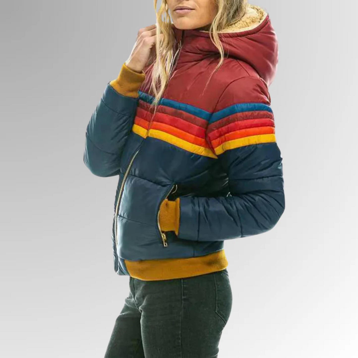 Sierra™ - Retro Gestreifte Pufferjacke