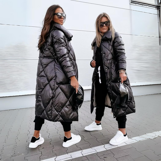 Nicole | Langer, gesteppter Baumwollmantel
