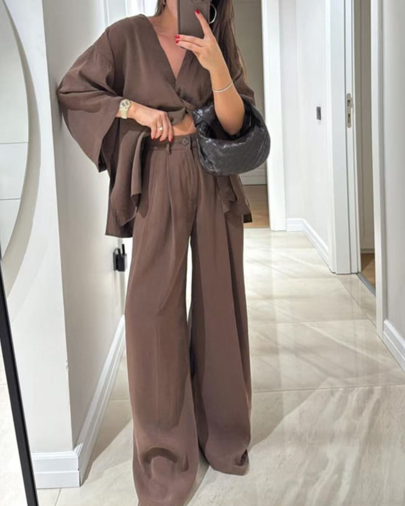 THARAH | Casual V-Neck Set
