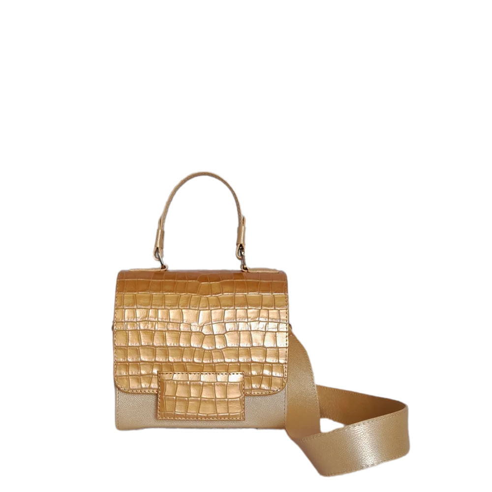 Elizabeth Coquito Damen Lederhandtasche in Weißgold