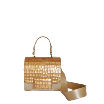 Elizabeth Coquito Damen Lederhandtasche in Weißgold