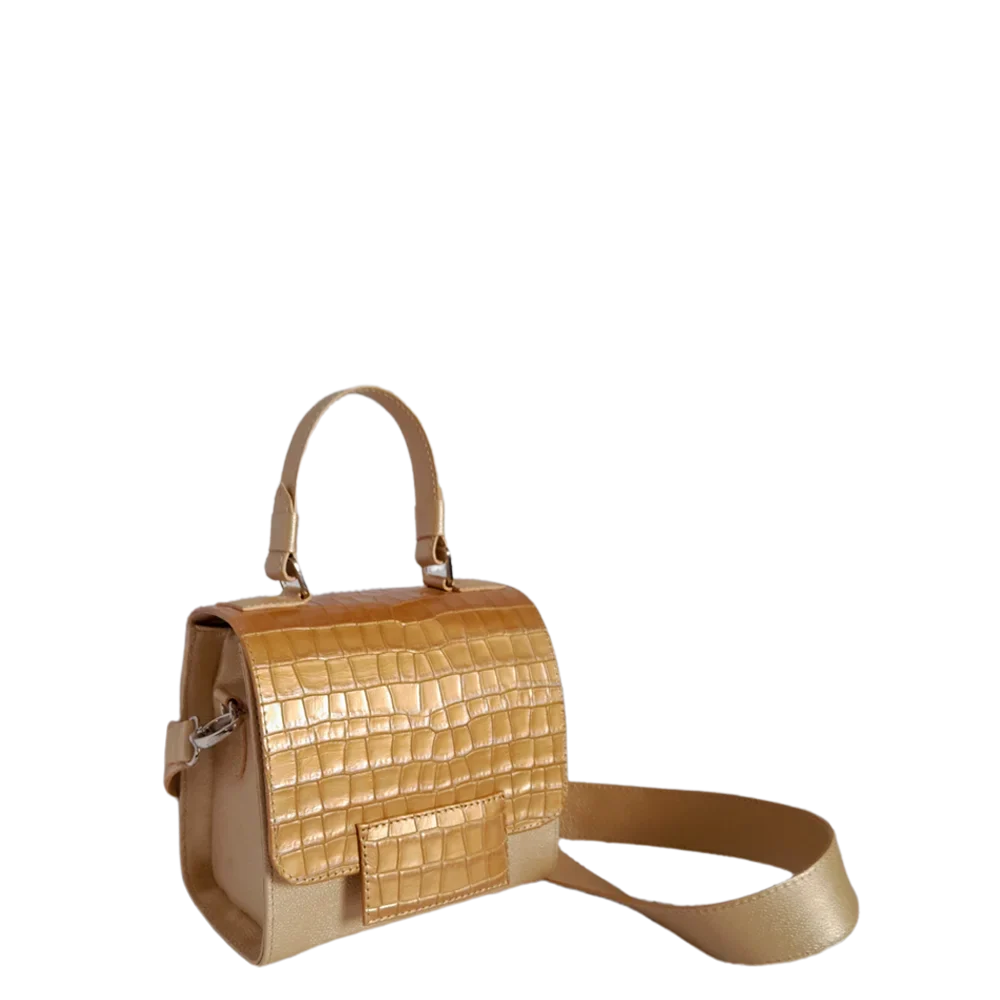Elizabeth Coquito Damen Lederhandtasche in Weißgold
