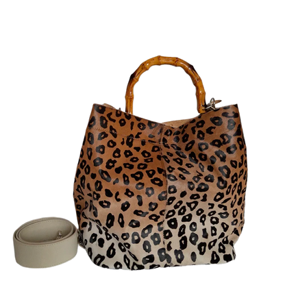 Claire Jaguar Damen-Lederhandtasche mit Talkum
