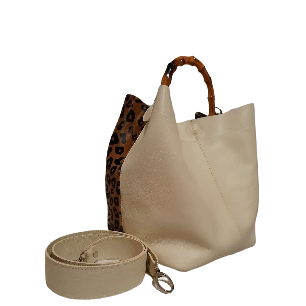 Claire Jaguar Damen-Lederhandtasche mit Talkum