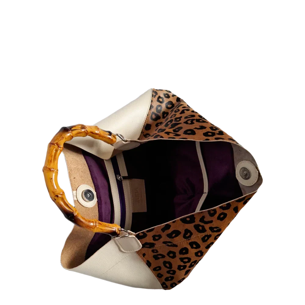 Claire Jaguar Damen-Lederhandtasche mit Talkum