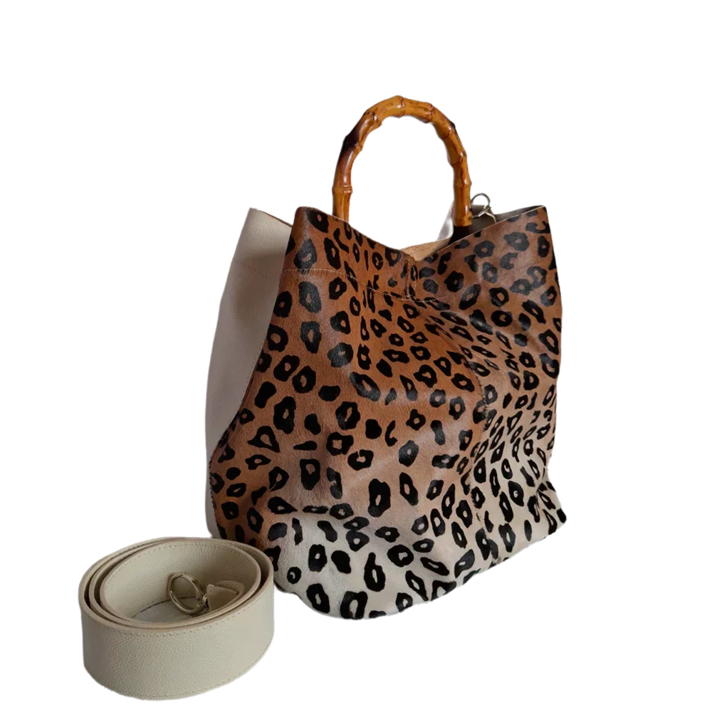 Claire Jaguar Damen-Lederhandtasche mit Talkum