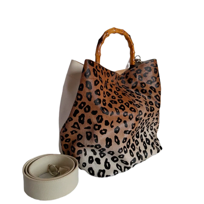 Claire Jaguar Damen-Lederhandtasche mit Talkum