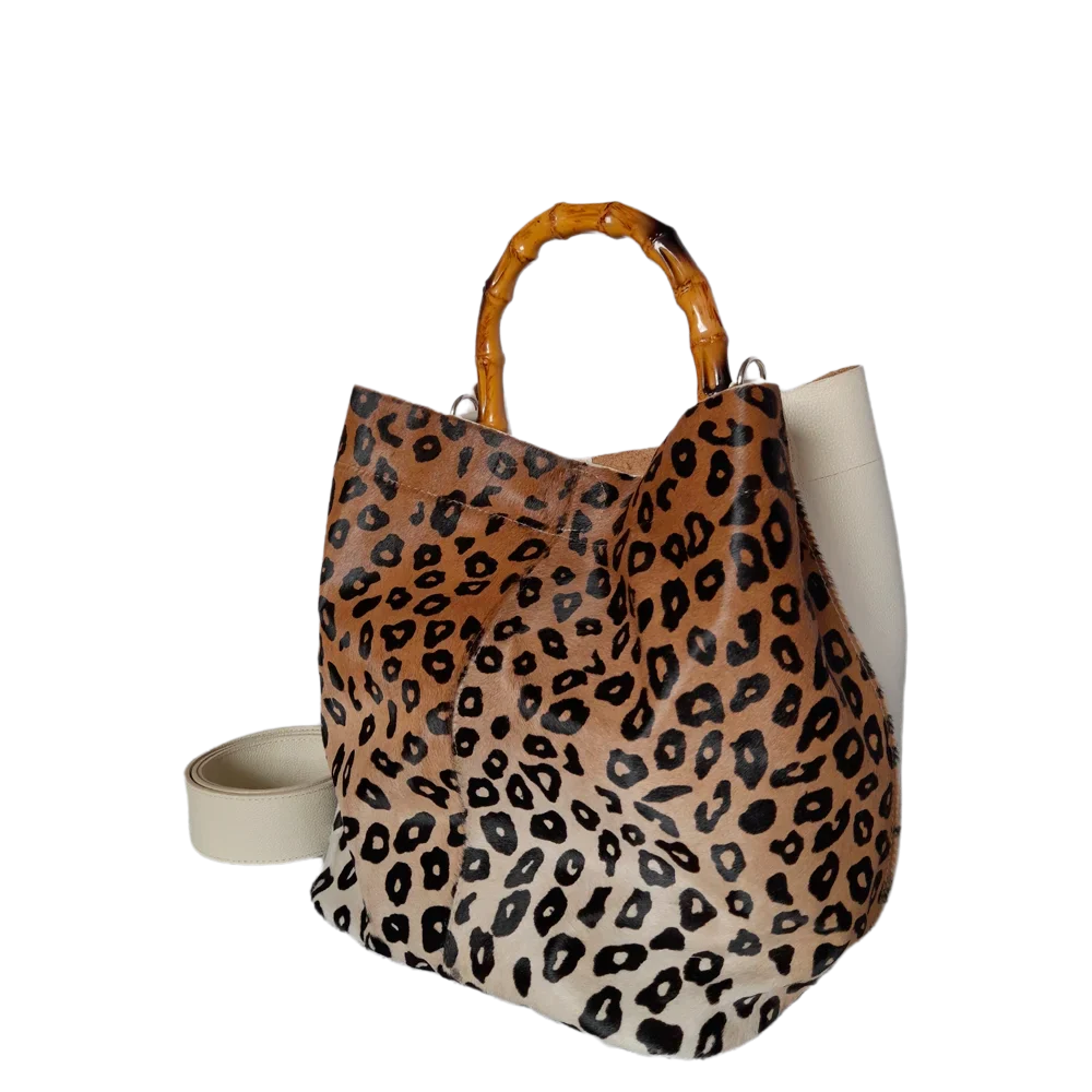 Claire Jaguar Damen-Lederhandtasche mit Talkum