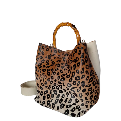 Claire Jaguar Damen-Lederhandtasche mit Talkum
